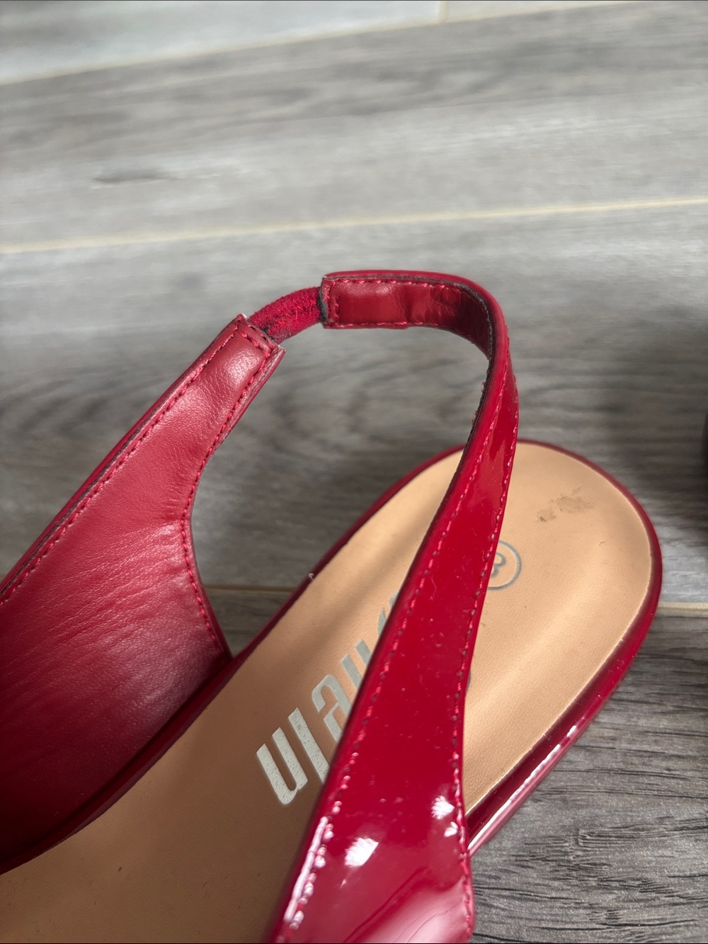 SHEIN Burgundy Red Patent Pointed Toe Slingback Flats Size 8 - Picture 11 of 11